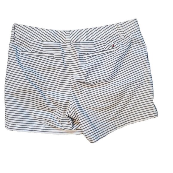 Tommy Hilfiger Women White Navy Nautical Stripped Preppy Shorts Medium - Picture 2 of 11